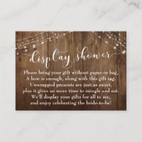 Rustic Wood & Lights No Wrap Bridal Shower Card