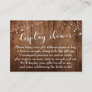 Rustic Wood & Lights No Wrap Bridal Shower Card
