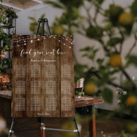 Rustic Wood Lights Wedding Reception Seating Chart