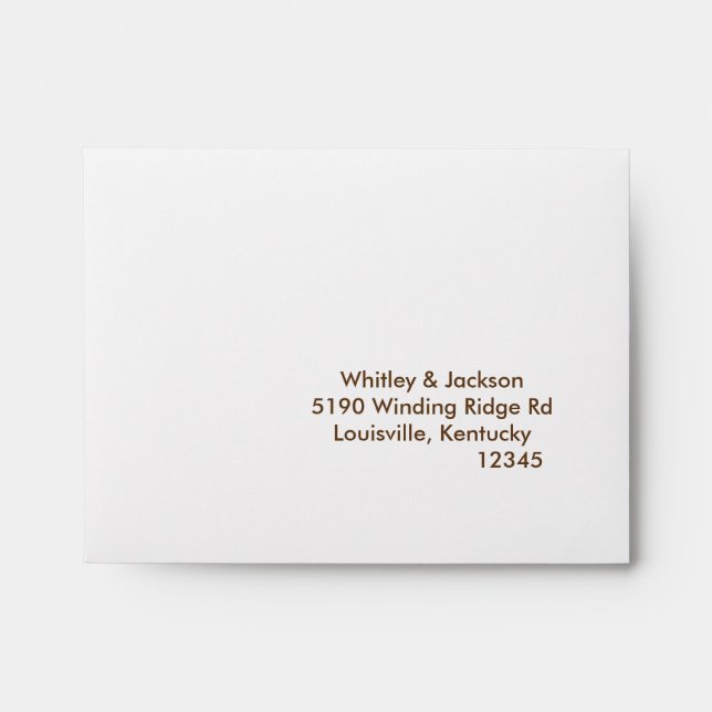 Rustic Wood Liner, Addressed RSVP Envelope (Front)