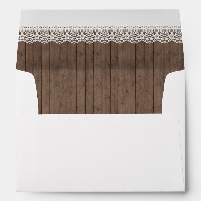 Rustic Wood Liner Invitation Envelope (Back (Bottom))