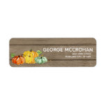 Rustic Wood Little Pumpkin Halloween Address Label<br><div class="desc">Rustic Wood Little Pumpkin Halloween Address Label. For further customization,  please click the "Customize it" button and use our design tool to modify this template.</div>