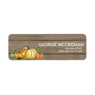 Rustic Wood Little Pumpkin Halloween Address Label