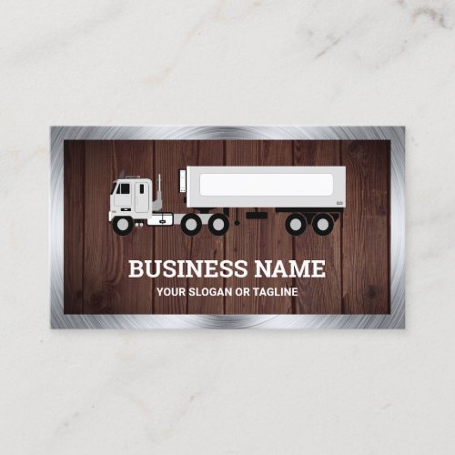 Rustic Wood Logistics Transport Truck Trailer Business Card