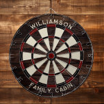 Rustic Wood Look Family Reunion Dart Board<br><div class="desc">Elevate your game nights with our custom family wood effect dartboard, designed to bring a personal touch to your home. This unique dartboard allows you to proudly display your family name and location, making it not just a game but a cherished family heirloom. Ideal for gatherings, backyard parties, or simply...</div>