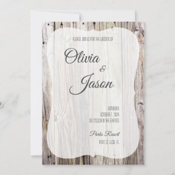 Rustic Wood Look Invitation by ICandiPhoto at Zazzle