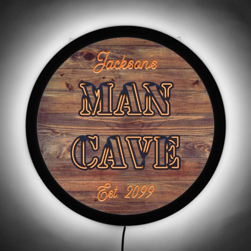 Rustic Wood Look LED Sign for Man Cave
