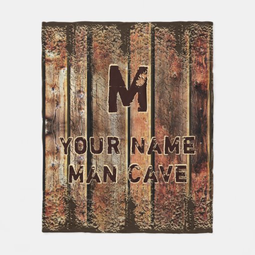 Rustic Wood look Personalized Man Cave Blanket Zazzle