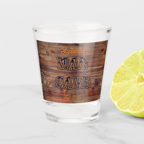 Rustic Wood Look Shot Glass for Man Cave