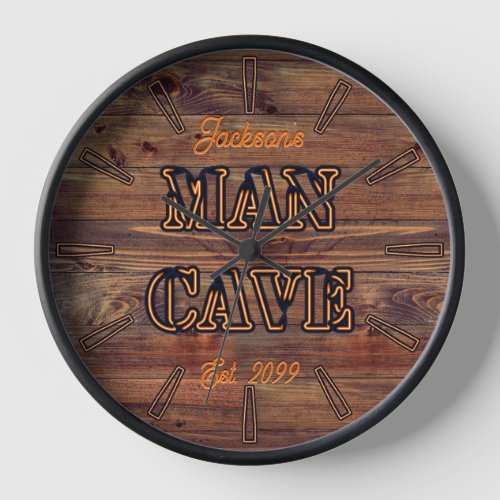 Rustic Wood Look Wall Clock for Man Cave