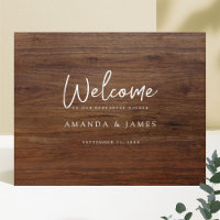 Rustic Wood Look Wedding Rehearsal Dinner Welcome