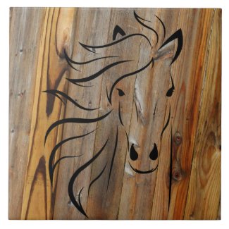 Rustic Wood Look Wild Horse