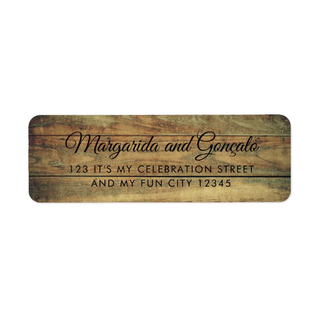 Rustic Wood Looking Simple Worn Brown Texture Label (Front)