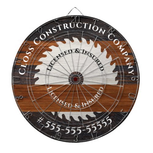 Rustic Wood Marketing Construction Carpenter  Dart Board