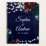 Rustic Wood Marsala & Navy Blue Flowers Planner<br><div class="desc">*** Please enter H076 in the store search to find all matching items *** Or visit our Rustic Wood Marsala & Navy Blue Flowers Collection. *** This high-quality design is easy to customize to match your wedding colors, styles and theme. For further customization, please click the "Edit using Design Tool"...</div>