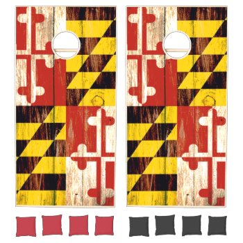 Rustic Wood Maryland Flag  Cornhole Set by ArtisticAttitude at Zazzle