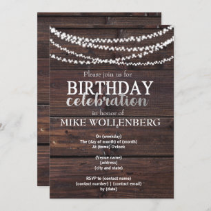 rustic wood masculine birthday invite