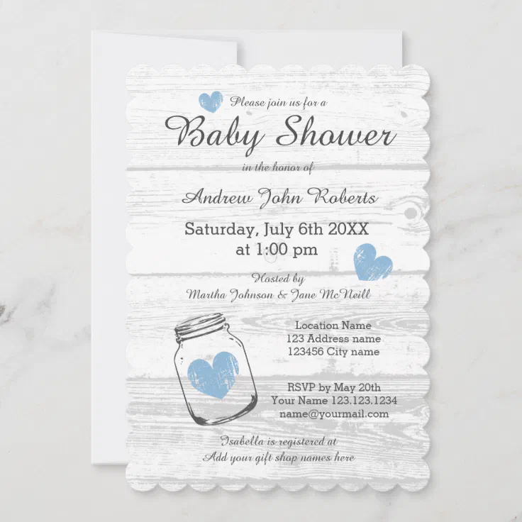 mason jar baby shower invitations