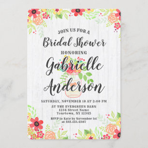 Rustic Wood & Mason Jar Bridal Shower Invitation