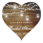 Rustic Wood Mason Jar Bridal Shower Sticker