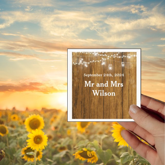 Rustic Wood Mason Jar Hanging Lights cocktail Napkins (Creator Uploaded)