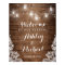 Rustic Wood Mason Jar Lights Lace Wedding Sign