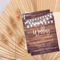 Rustic Wood Mason Jar String Lights Wedding