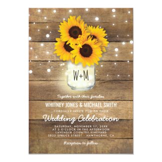 Country Sunflowers Wedding Invitations