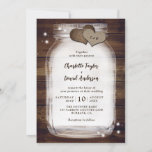 Rustic Wood Mason Jar Wedding Invitations at Zazzle