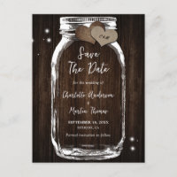 Rustic Wood Mason Jar Wedding Save The Date