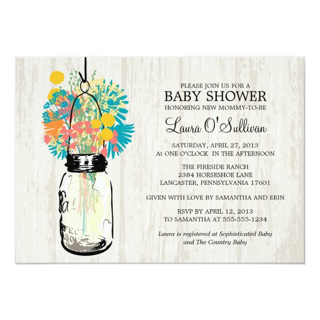 wildflower baby shower invitations