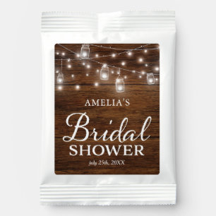 Rustic Wood Mason Jars Lights Bridal Shower Lemonade Drink Mix