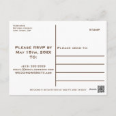 Rustic Wood Mason Lights Bridal Shower Invitation Postcard (Back)