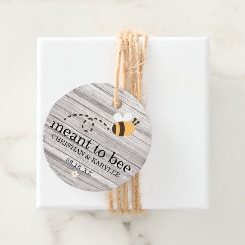 Rustic Wood Meant To Bee Wedding Thank You Favor Tags