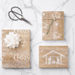 Rustic Wood Merry CHRISTmas Nativity Christian Whi Wrapping Paper Sheets<br><div class="desc">We say 'Merry Christmas' but often we forget the origin of the words. This original hand lettering uses its unique design to tell the story simply and elegantly. Show your CHRISTmas spirit and share your faith with others. This design also comes in the black chalkboard on this wood and it's...</div>