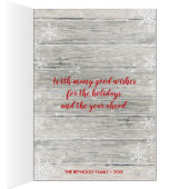 Rustic Wood Merry Christmas Photo - Greeting Card (Inside (Right))