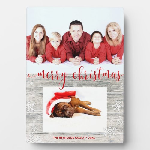 Rustic Wood Merry Christmas _ Photo Plaque