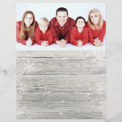 Rustic Wood Merry Christmas Photo Stationery Paper