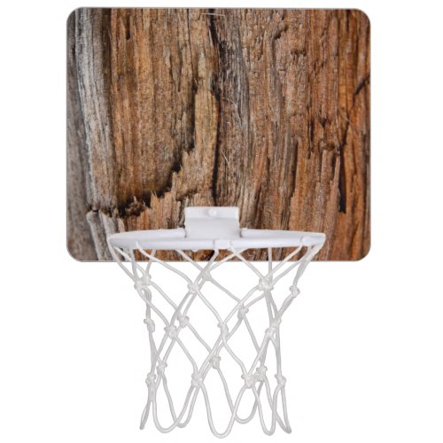 Rustic wood mini basketball hoop