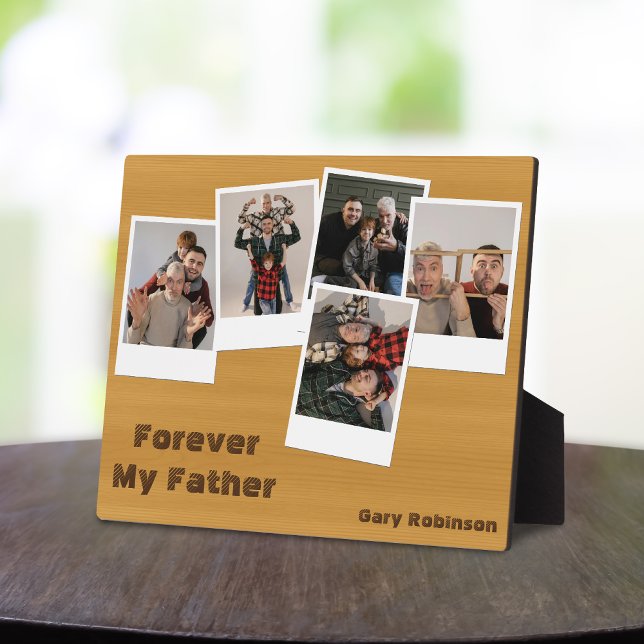 Rustic Wood Modern Retro Snapshot Photo Collage Plaque (Creator Uploaded)