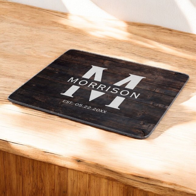 Rustic Wood Monogram Family Name Vintage  Cutting Board (Creator Uploaded)