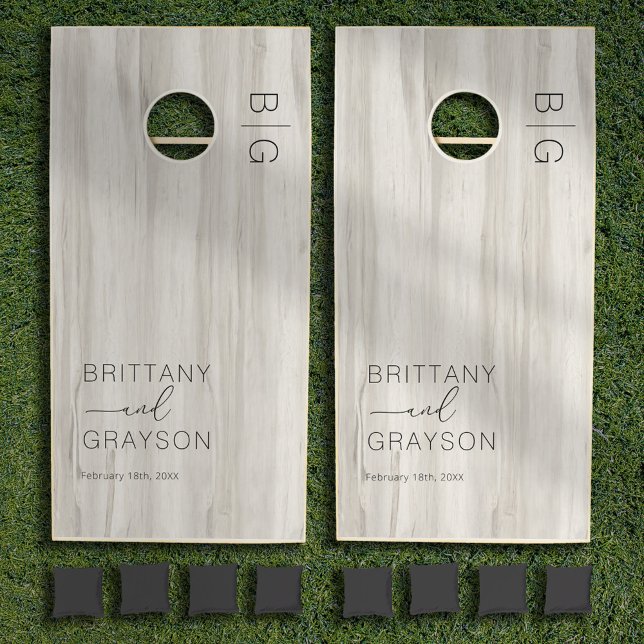 Rustic Wood Monogram Wedding Cornhole Set (Creator Uploaded)