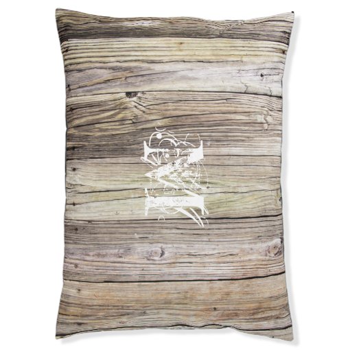 Rustic Wood Monogrammed Dog Bed Zazzle
