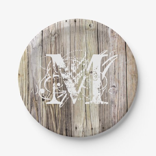 Rustic Wood Monogrammed Paper Plates | Zazzle.com Rustic Wood Monogrammed Paper Plates | Zazzle.com