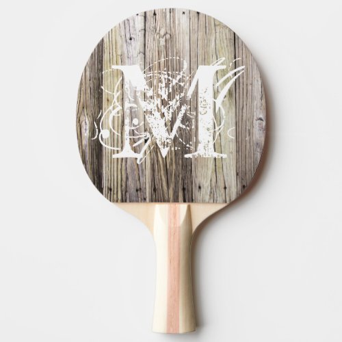Rustic Wood Monogrammed Ping Pong Paddle