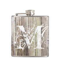 Rustic Wood Monogrammed Vinyl Wrapped Flask Rustic Wood Monogrammed Vinyl Wrapped Flask