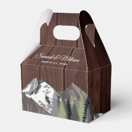 Rustic Wood Mountain Forest Wedding Favor Boxes
