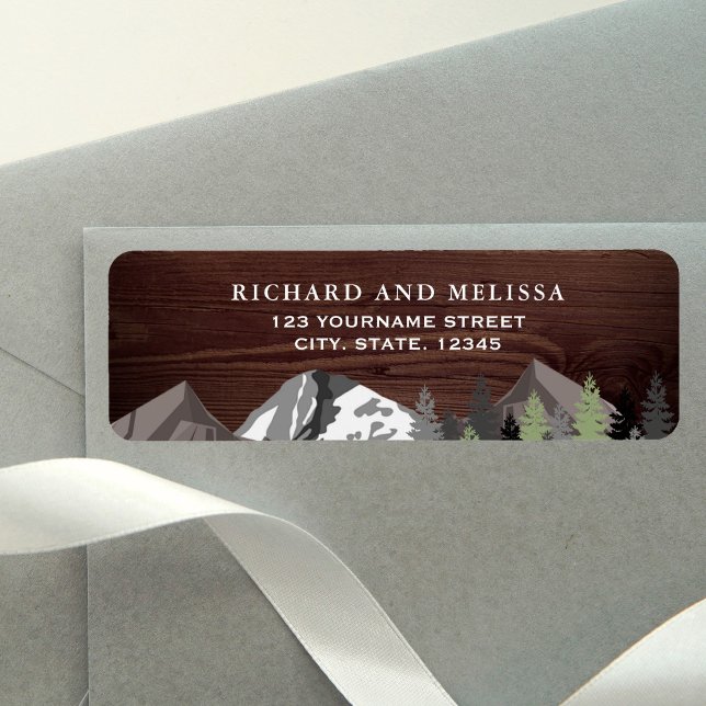 Rustic Wood Mountain Forest Wedding Label (Creator Uploaded)