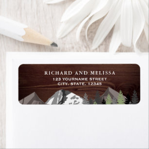 Rustic Wood Mountain Forest Wedding Label