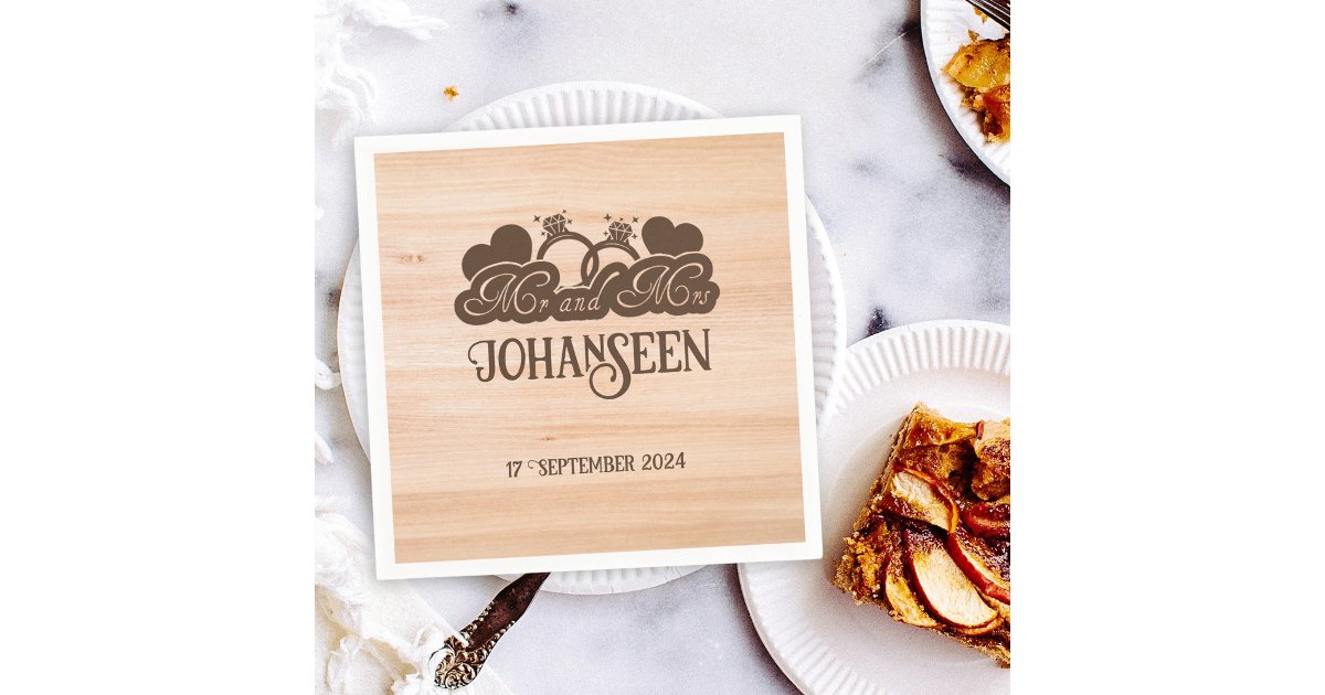Rustic Wood Mr and Mrs Elegant Farmhouse Wedding Napkins | Zazzle